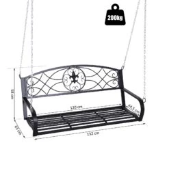 Outsunny Hängebank Schwarz 132 X 63 X 58 Cm (LxBxH) | Gartenschaukel Schaukelbank Hollywoodschaukel 10 Outsunny Hängebank Schwarz 132 X 63 X 58 Cm (LxBxH) | Gartenschaukel Schaukelbank Hollywoodschaukel -OUTSUNNY Verkäufe 8600336600 84A 098 prod 005