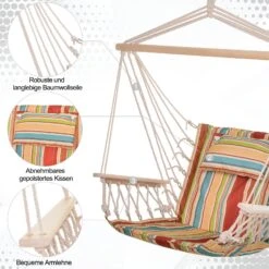Outsunny Hängesessel Mit Kopfkissen Mehrfarbig 100 X 106 Cm (LxH) | Hängestuhl Hängematte Hängesitz Schaukelstuhl 11 Outsunny Hängesessel Mit Kopfkissen Mehrfarbig 100 X 106 Cm (LxH) | Hängestuhl Hängematte Hängesitz Schaukelstuhl -OUTSUNNY Verkäufe 8600336600 84A 142 prod 006