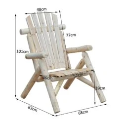 Outsunny Gartenstuhl Mit Hoher Rückenlehne Natur 68 X 83 X 101 Cm (BxLxH) | Gartenmöbel Gartensessel Balkonstuhl Holzstuhl -OUTSUNNY Verkäufe 8600336600 84B 166 prod 005
