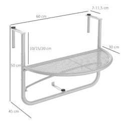 Outsunny Balkonhängetisch Höhenverstellbar 60 X 45 X 50 Cm (LxBxH) | Hängetisch Balkontisch Klapptisch Balkonmöbel 9 Outsunny Balkonhängetisch Höhenverstellbar 60 X 45 X 50 Cm (LxBxH) | Hängetisch Balkontisch Klapptisch Balkonmöbel -OUTSUNNY Verkäufe 8600336600 84B 295WT prod 004