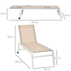 Outsunny Gartenliege Mit Verstellbarer Rückenlehne 169 X 65 X 102 Cm (LxBxH) | Sonnenliege Relaxliege Klappbare Strandliege 9 Outsunny Gartenliege Mit Verstellbarer Rückenlehne 169 X 65 X 102 Cm (LxBxH) | Sonnenliege Relaxliege Klappbare Strandliege -OUTSUNNY Verkäufe 8600336600 84B 340WT prod 004