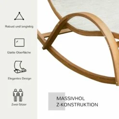 Outsunny Sonnenliege Für 2 Personen Grau, Weiß 190 X 135 X 185 Cm (BxTxH) | Doppelliege Gartenliege Liegestuhl Sonnendach -OUTSUNNY Verkäufe 8600336600 84B 543 prod 006