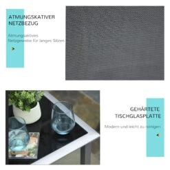 Outsunny 2er Set Gartenliegen Mit Tisch Grau, Schwarz | Gartenliege Relaxliege Strandliege Gartenmöbel -OUTSUNNY Verkäufe 8600336600 84B 570SR prod 006