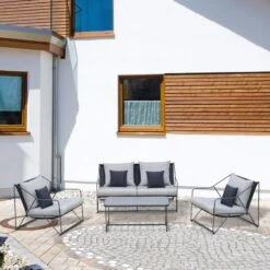 Outsunny Gartensitzgruppe Mit Couchtisch Grau, Schwarz | Gartenset Gartensofaset Sitzgruppe Gartenmöbel -OUTSUNNY Verkäufe 8600336600 84B 610 prod 003