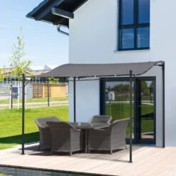 Outsunny Gartenpavillon Mit Geschwungenem Dach 297L X 297B Cm | Pavillon Unterstand Zelt Partyzelt Pergola Party Pavillon -OUTSUNNY Verkäufe 8600336600 84C 038GY prod 004