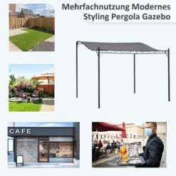 Outsunny Gartenpavillon Mit Geschwungenem Dach 297L X 297B Cm | Pavillon Unterstand Zelt Partyzelt Pergola Party Pavillon -OUTSUNNY Verkäufe 8600336600 84C 038GY prod 006