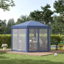 Outsunny Pavillon In Sechseckiger Form 390 X 390 X 250 Cm (LxBxH) | Partyzelt Gartenzelt Festzelt Gartenpavillon -OUTSUNNY Verkäufe 8600336600 84C 044BU prod 004