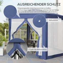 Outsunny Pavillon In Sechseckiger Form 390 X 390 X 250 Cm (LxBxH) | Partyzelt Gartenzelt Festzelt Gartenpavillon -OUTSUNNY Verkäufe 8600336600 84C 044BU prod 006