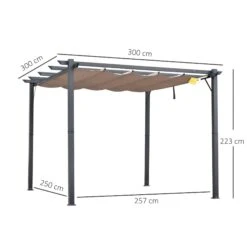 Outsunny Pergola Mit Schiebedach 300 X 300 X 223 Cm (LxBXH) | Pavillon Terrassenüberdachung Vordach Sonnenschutz 9 Outsunny Pergola Mit Schiebedach 300 X 300 X 223 Cm (LxBXH) | Pavillon Terrassenüberdachung Vordach Sonnenschutz -OUTSUNNY Verkäufe 8600336600 84C 054BKn prod 004