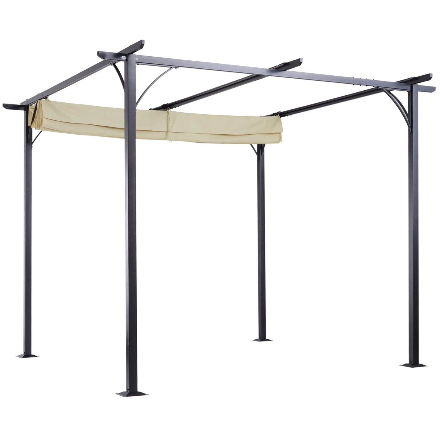 Outsunny Pergola Mit Schiebedach Per Seilzug 300 X 300 X 230 Cm (LxBxH) | Cabrio-Pavillon Gartenpavillon Terrassenüberdachung 6 Outsunny Pergola Mit Schiebedach Per Seilzug 300 X 300 X 230 Cm (LxBxH) | Cabrio-Pavillon Gartenpavillon Terrassenüberdachung – Bild 6