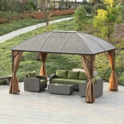 Outsunny Gartenpavillon Mit 2 Laternenhaken Bronze, Braun 398 X 298 X 280 Cm (LxBxH) | Partyzelt Festzelt Mit 4 Doppel-Seitenteilen 10 Outsunny Gartenpavillon Mit 2 Laternenhaken Bronze, Braun 398 X 298 X 280 Cm (LxBxH) | Partyzelt Festzelt Mit 4 Doppel-Seitenteilen -OUTSUNNY Verkäufe 8600336600 84C 097 prod 005