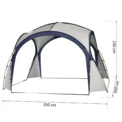 Outsunny Gartenpavillon Grau, Blau 350 X 350 X 230 Cm (LxBxH) | Gartenzelt Partyzelt Festzelt Pavillon Garten -OUTSUNNY Verkäufe 8600336600 84C 110 prod 005