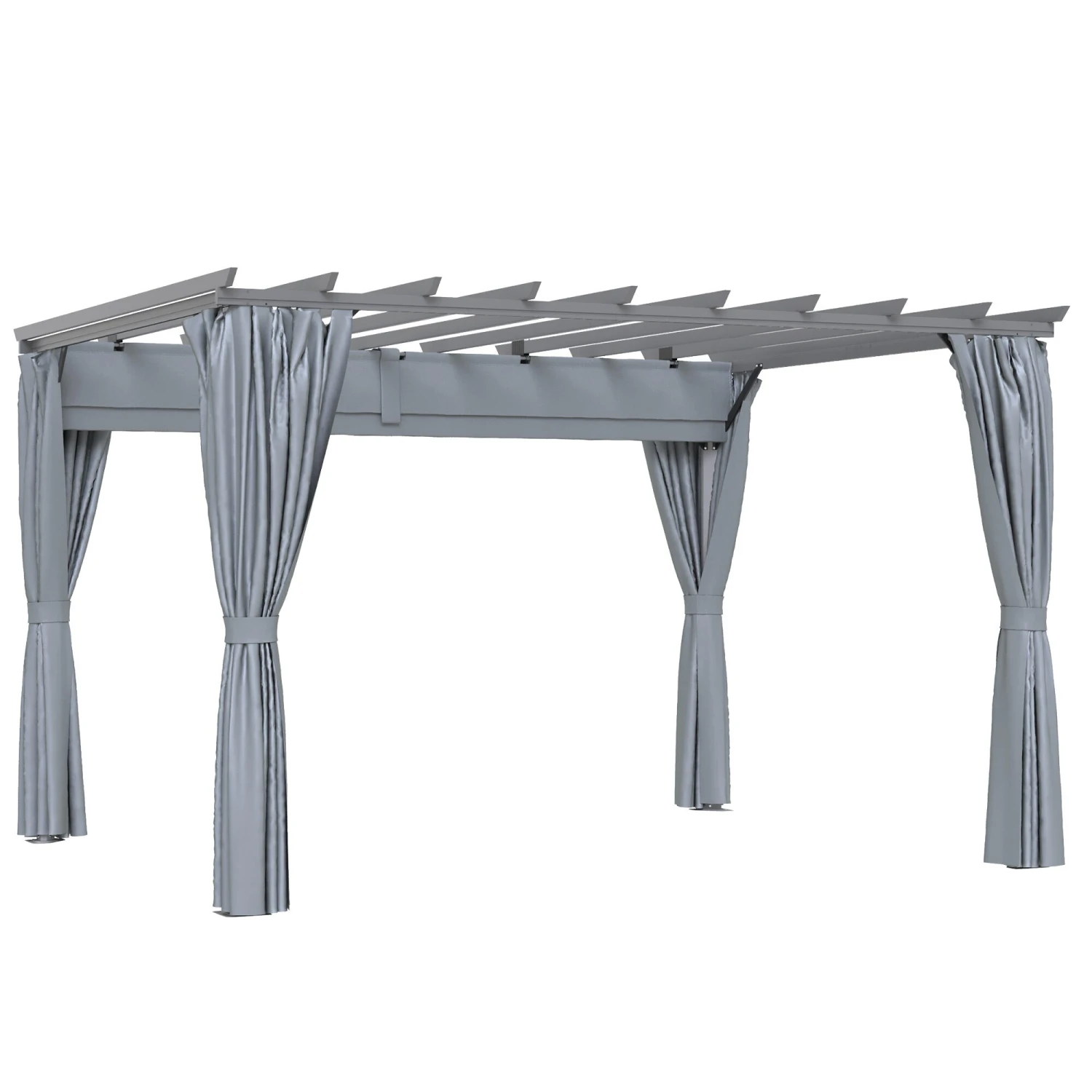 Outsunny Pergola Mit Abnehmbaren Vorhängen Dunkelgrau 360 X 300 X 243 Cm (L X B X H) | Garten Pavillon Sonnenschutz UV Schutz Partyzelt 2 Outsunny Pergola Mit Abnehmbaren Vorhängen Dunkelgrau 360 X 300 X 243 Cm (L X B X H) | Garten Pavillon Sonnenschutz UV Schutz Partyzelt – Bild 2
