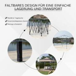 Outsunny Pop-Up-Pavillon Zusammenfaltbar 350 X 350 X 268 Cm (L X B X H) | Gartenpavillon Faltpavillon Partyzelt Gartenzelt 11 Outsunny Pop-Up-Pavillon Zusammenfaltbar 350 X 350 X 268 Cm (L X B X H) | Gartenpavillon Faltpavillon Partyzelt Gartenzelt -OUTSUNNY Verkäufe 8600336600 84C 230BN prod 006