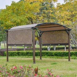 Outsunny Pergola Mit Einstellbarem Stoffdach Braun 3,45 X 3,45 X 2,5 M (LxBxH) | Pavillon Terrassenüberdachung Sonnenschutz Terasse 8 Outsunny Pergola Mit Einstellbarem Stoffdach Braun 3,45 X 3,45 X 2,5 M (LxBxH) | Pavillon Terrassenüberdachung Sonnenschutz Terasse -OUTSUNNY Verkäufe 8600336600 84C 243V01 prod 003