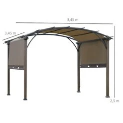 Outsunny Pergola Mit Einstellbarem Stoffdach Braun 3,45 X 3,45 X 2,5 M (LxBxH) | Pavillon Terrassenüberdachung Sonnenschutz Terasse 10 Outsunny Pergola Mit Einstellbarem Stoffdach Braun 3,45 X 3,45 X 2,5 M (LxBxH) | Pavillon Terrassenüberdachung Sonnenschutz Terasse -OUTSUNNY Verkäufe 8600336600 84C 243V01 prod 005