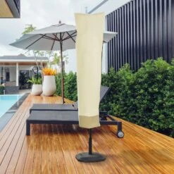 Outsunny Schutzhülle Für Sonnenschirme Beige, Kaffeebraun 50 X 190 Cm (ØxH) | Schutzhülle Ampelschirm Überzieher Hüllenschutz -OUTSUNNY Verkäufe 8600336600 84D 002V01 prod 004