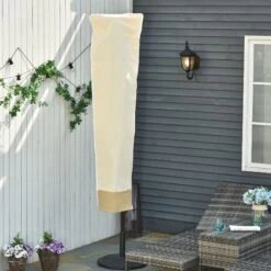 Outsunny Schutzhülle Für Sonnenschirme Beige, Kaffeebraun 50 X 190 Cm (ØxH) | Schutzhülle Ampelschirm Überzieher Hüllenschutz -OUTSUNNY Verkäufe 8600336600 84D 002V01 prod 006