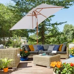 Outsunny Sonnenschirm Knickbar 200 X 150 X 230 Cm (LxBxH) | Gartenschirm Strandschirm Balkonschirm Knickbar -OUTSUNNY Verkäufe 8600336600 84D 017CW prod 005