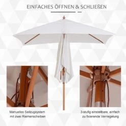 Outsunny Sonnenschirm Knickbar 200 X 150 X 230 Cm (LxBxH) | Gartenschirm Strandschirm Balkonschirm Knickbar -OUTSUNNY Verkäufe 8600336600 84D 017CW prod 006
