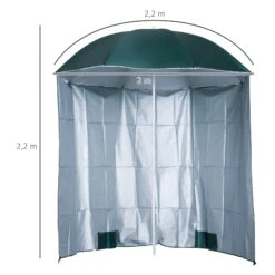 Outsunny Sonnenschirm Mit Seitenwand Grün 2,2 X 2,2 M (ØxH) | Strandschirm Sonnenschutz Gartenschrim Windschutz -OUTSUNNY Verkäufe 8600336600 84D 038GN prod 004