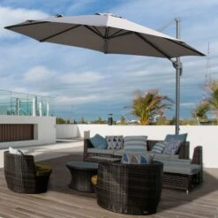 Outsunny Ampelschirm Mit Handkurbel 294 X 248 Cm (ØxH) | Sonnenschirm Kurbelschirm Terrassenschirm Schirm 8 Outsunny Ampelschirm Mit Handkurbel 294 X 248 Cm (ØxH) | Sonnenschirm Kurbelschirm Terrassenschirm Schirm -OUTSUNNY Verkäufe 8600336600 84D 052GY prod 003