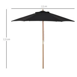 Outsunny Sonnenschirm 3-stufig Verstellbar 250 X 230 Cm (ØxH) | Gartenschirm Strandschirm Balkonschirm Sonnenschutz -OUTSUNNY Verkäufe 8600336600 84D 056BK prod 004