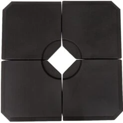 Outsunny Schirmständer 4-teilig Schwarz 100 X 100 X 9,5 Cm (LxBxH) | Sonnenschirmhalter Schirmgewicht Schirmfuß