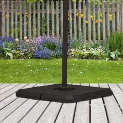 Outsunny Schirmständer 4-teilig Schwarz 100 X 100 X 9,5 Cm (LxBxH) | Sonnenschirmhalter Schirmgewicht Schirmfuß -OUTSUNNY Verkäufe 8600336600 84D 070 prod 005