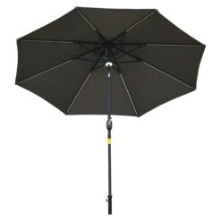 Outsunny Sonnenschirm Mit LED Leuchten Schwarz, Dunkelgrau Ø266 X 245H Cm | Sonnenschirm Strandschirm Knickschirm Knickbar 8 Outsunny Sonnenschirm Mit LED Leuchten Schwarz, Dunkelgrau Ø266 X 245H Cm | Sonnenschirm Strandschirm Knickschirm Knickbar -OUTSUNNY Verkäufe 8600336600 84D 105CG prod 003