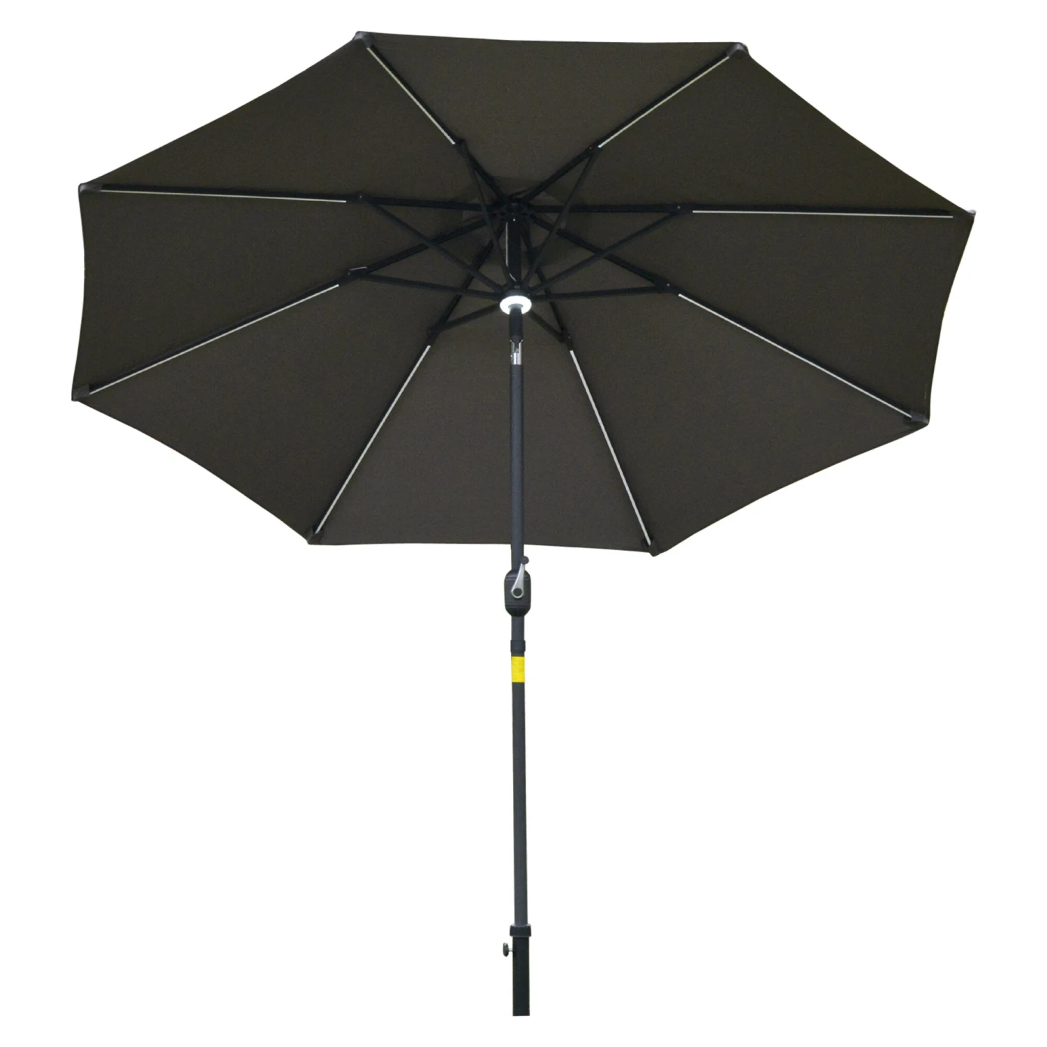 Outsunny Sonnenschirm Mit LED Leuchten Schwarz, Dunkelgrau Ø266 X 245H Cm | Sonnenschirm Strandschirm Knickschirm Knickbar 3 Outsunny Sonnenschirm Mit LED Leuchten Schwarz, Dunkelgrau Ø266 X 245H Cm | Sonnenschirm Strandschirm Knickschirm Knickbar – Bild 3