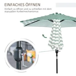 Outsunny Sonnenschirm Mit Verstellbarem Winkel 227 X 225 Cm (ØxH) | Gartenschirm Strandschirm Balkonschirm Knickbar -OUTSUNNY Verkäufe 8600336600 84D 117GN prod 006