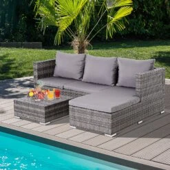 Outsunny Rattan Sitzgruppe Als 3-teiliges Set Grau | Gartensofa Beistelltisch Mit Stauraum Gartenmöbel 8 Outsunny Rattan Sitzgruppe Als 3-teiliges Set Grau | Gartensofa Beistelltisch Mit Stauraum Gartenmöbel -OUTSUNNY Verkäufe 8600336600 860 091GY prod 003