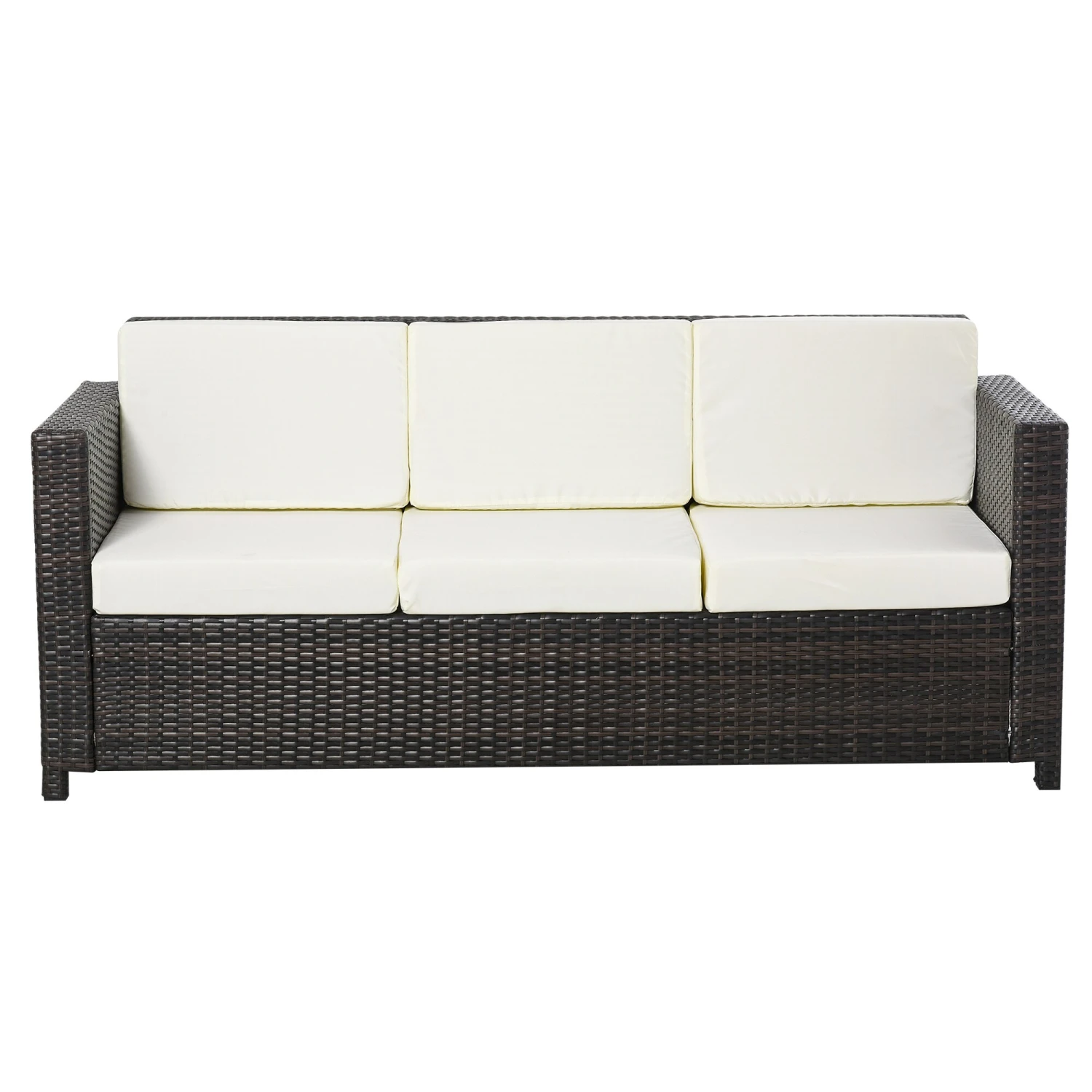 Outsunny 3 - Sitzer Rattansofa Mit Kissen 185 X 70 X 80 Cm (LxBxH? | Gartencouch Gartenmöbel Loungesofa Rattan Terasse 4 Outsunny 3 - Sitzer Rattansofa Mit Kissen 185 X 70 X 80 Cm (LxBxH? | Gartencouch Gartenmöbel Loungesofa Rattan Terasse – Bild 4