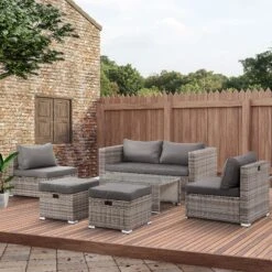 Outsunny Rattan Gartensitzgruppe Als 6-teiliges Set | Gartengarnitur Sitzgruppe Rattanset Polyrattanmöbel 8 Outsunny Rattan Gartensitzgruppe Als 6-teiliges Set | Gartengarnitur Sitzgruppe Rattanset Polyrattanmöbel -OUTSUNNY Verkäufe 8600336600 860 107GY prod 003