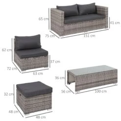 Outsunny Rattan Gartensitzgruppe Als 6-teiliges Set | Gartengarnitur Sitzgruppe Rattanset Polyrattanmöbel 9 Outsunny Rattan Gartensitzgruppe Als 6-teiliges Set | Gartengarnitur Sitzgruppe Rattanset Polyrattanmöbel -OUTSUNNY Verkäufe 8600336600 860 107GY prod 004