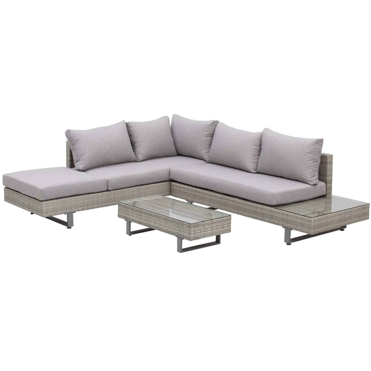 Outsunny Rattansofa Set Mit Tisch Grau | Sitzgruppe Gartenmöbel Sitzgarnitur Tisch 2 Outsunny Rattansofa Set Mit Tisch Grau | Sitzgruppe Gartenmöbel Sitzgarnitur Tisch – Bild 2