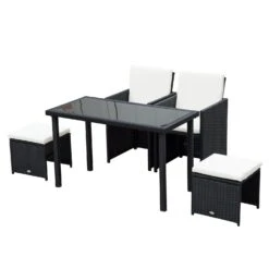 Outsunny Sitzgruppe Aus Polyrattan Geflecht 120L X 60B X 72H Cm | Sitzgruppe Sofagarnitur Gartenset Gartenmöbel Set Gartenmöbel