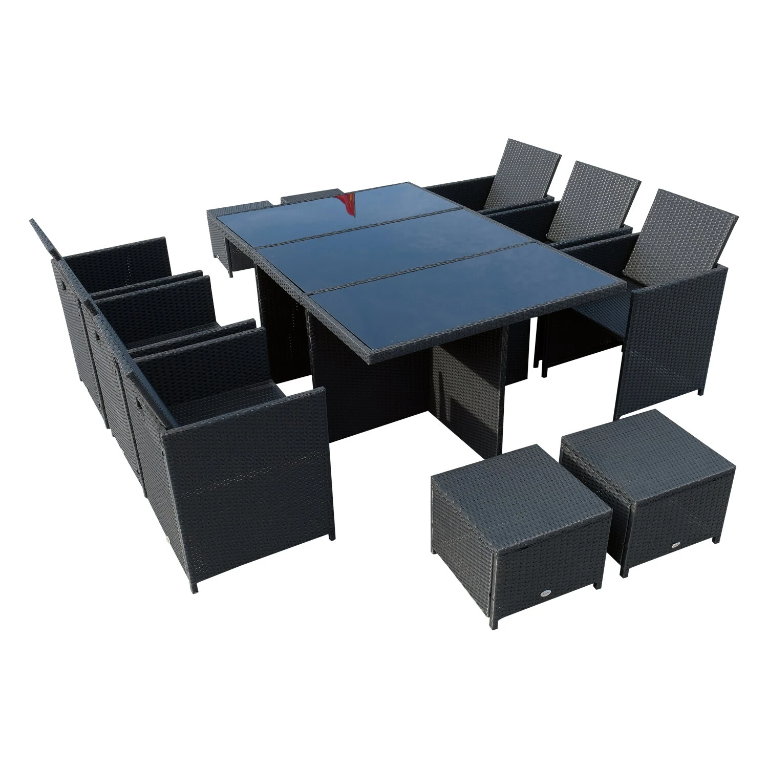 Outsunny Polyrattan Sitzgruppe Als 27-tlg. Set Schwarz, Cremeweiß | Gartenmöbel Garten Garnitur Gartenset Essgruppe 2 Outsunny Polyrattan Sitzgruppe Als 27-tlg. Set Schwarz, Cremeweiß | Gartenmöbel Garten Garnitur Gartenset Essgruppe – Bild 2