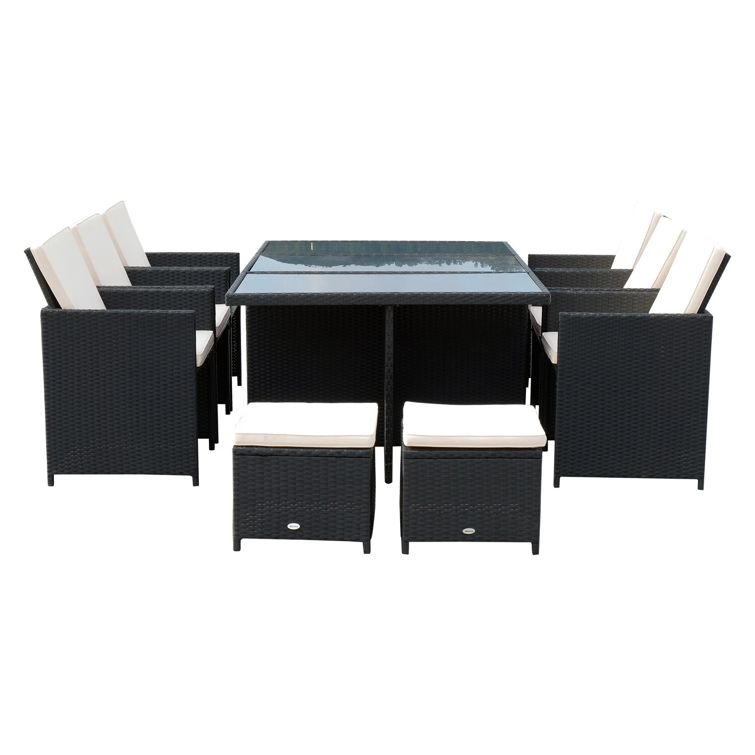 Outsunny Polyrattan Sitzgruppe Als 27-tlg. Set Schwarz, Cremeweiß | Gartenmöbel Garten Garnitur Gartenset Essgruppe 6 Outsunny Polyrattan Sitzgruppe Als 27-tlg. Set Schwarz, Cremeweiß | Gartenmöbel Garten Garnitur Gartenset Essgruppe – Bild 6