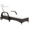Outsunny Mobile Rattanliege Für Den Garten 200 X 73 X 56-103 Cm (LxBxH) | Sonnenliege Rattanliege Gartenmöbel Polyrattan