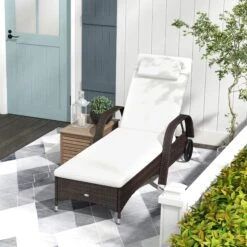 Outsunny Mobile Rattanliege Für Den Garten 200 X 73 X 56-103 Cm (LxBxH) | Sonnenliege Rattanliege Gartenmöbel Polyrattan 9 Outsunny Mobile Rattanliege Für Den Garten 200 X 73 X 56-103 Cm (LxBxH) | Sonnenliege Rattanliege Gartenmöbel Polyrattan -OUTSUNNY Verkäufe 8600336600 862 005BK prod 004