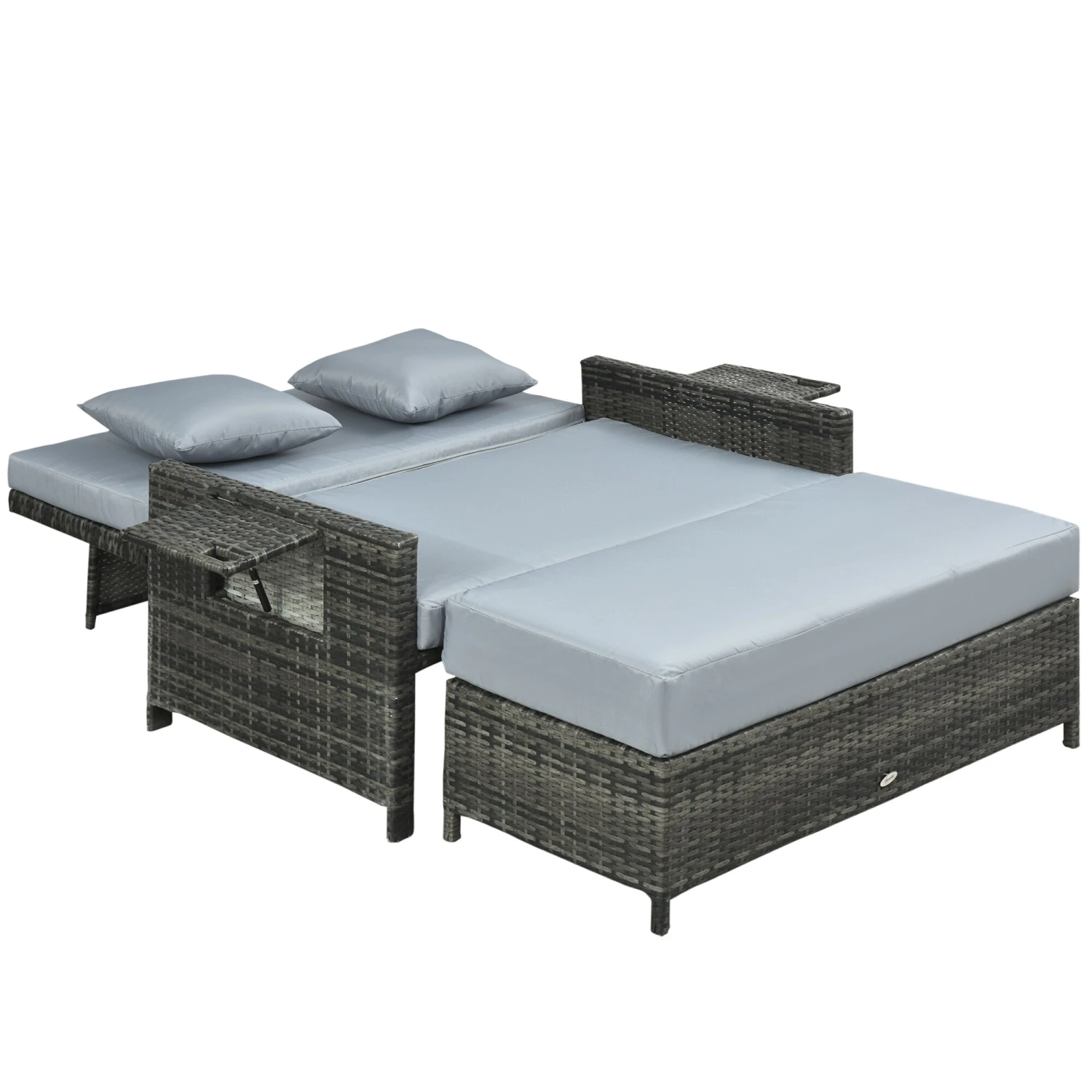 Outsunny Polyrattan Lounge-Sofa Mit Kissen 130 X 72 X 96 Cm (LxBxH) | Gartensofa Gartenliege Rattansofa Gartenmöbel 6 Outsunny Polyrattan Lounge-Sofa Mit Kissen 130 X 72 X 96 Cm (LxBxH) | Gartensofa Gartenliege Rattansofa Gartenmöbel – Bild 6