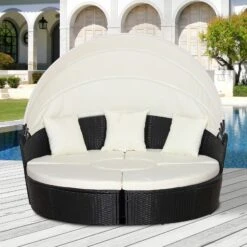 Outsunny Polyrattan Sonneninsel Mit Sonnendach Schwarz, Creme 175 X 180 X 147 Cm (BxTxH) | Rattanliege Sonnenliege Loungegruppe Gartenmöbel 10 Outsunny Polyrattan Sonneninsel Mit Sonnendach Schwarz, Creme 175 X 180 X 147 Cm (BxTxH) | Rattanliege Sonnenliege Loungegruppe Gartenmöbel -OUTSUNNY Verkäufe 8600336600 862 021BK prod 005