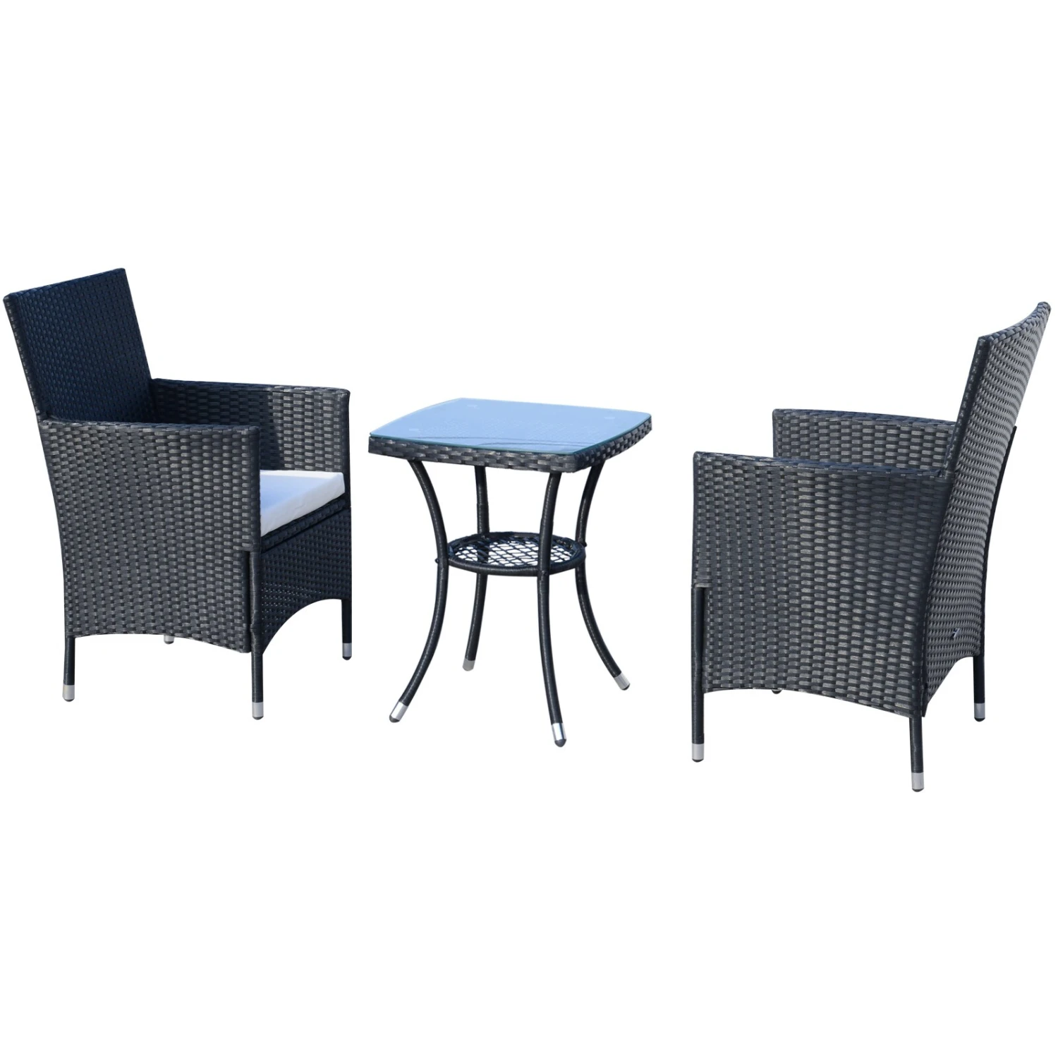 Outsunny Rattan-Sitzgruppe Als 3-teiliges Set | Gartensitzgruppe Mit Beistelltisch, Rattenmöbel 2 Outsunny Rattan-Sitzgruppe Als 3-teiliges Set | Gartensitzgruppe Mit Beistelltisch, Rattenmöbel – Bild 2