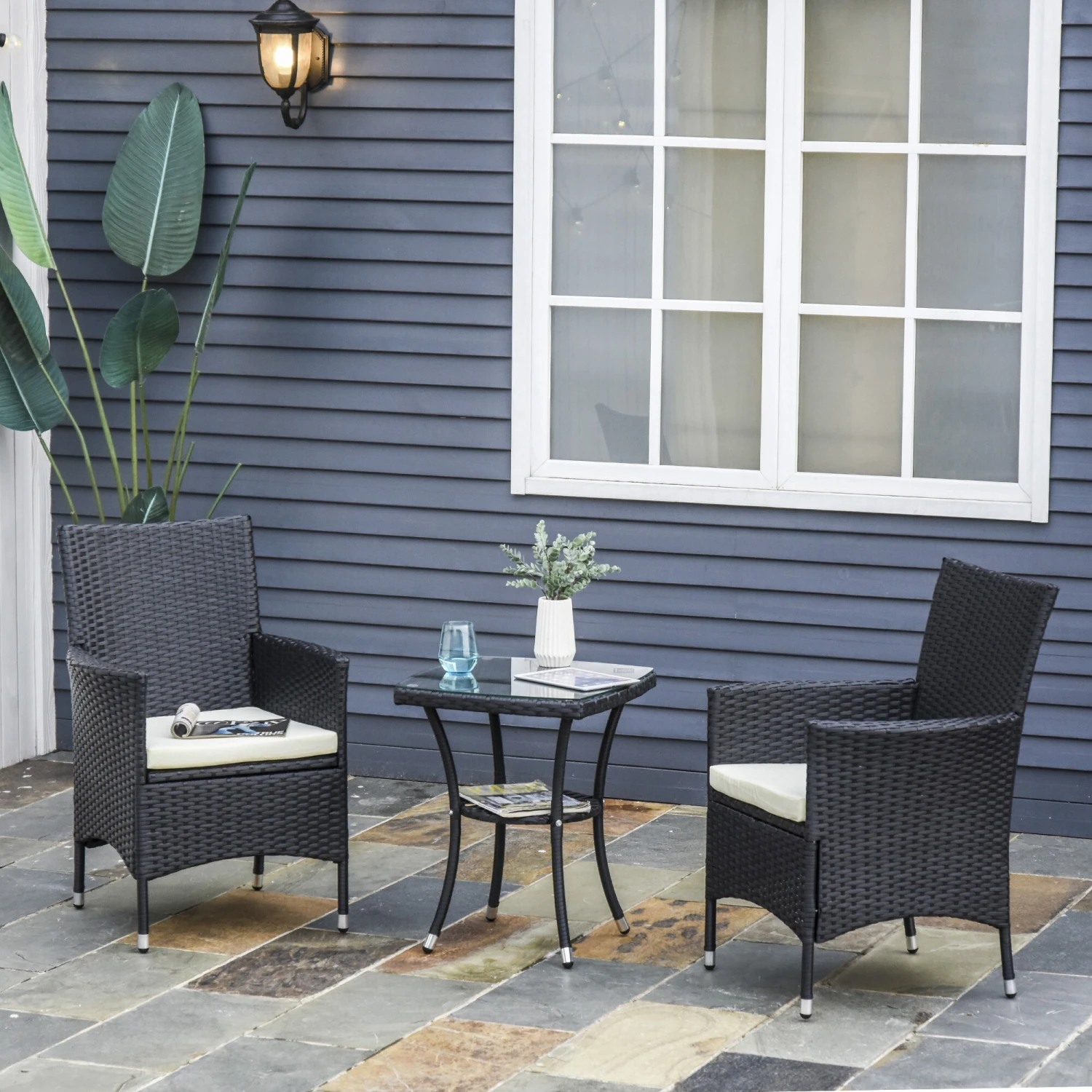 Outsunny Rattan-Sitzgruppe Als 3-teiliges Set | Gartensitzgruppe Mit Beistelltisch, Rattenmöbel 4 Outsunny Rattan-Sitzgruppe Als 3-teiliges Set | Gartensitzgruppe Mit Beistelltisch, Rattenmöbel – Bild 4