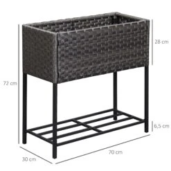 Outsunny Hochbeet Mit Ablage Braun 70 X 30 X 72 Cm (BxTxH) | Kräuterbeet Pflanzkasten Kasten Für Gartenkräuter -OUTSUNNY Verkäufe 8600336600 867 038 prod 004