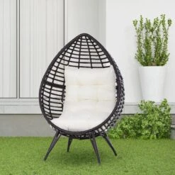 Outsunny Gartensessel In Tropfen Design 101L X 89B X 156H Cm | Strandkorb Gartenliege Gartensessel Sessel Gartenstuhl Sitz -OUTSUNNY Verkäufe 8600336600 867 047BN prod 004