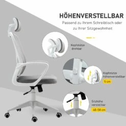 Vinsetto Bürostuhl  Mit Armlehne Und Kopfstütze 63 X 64 X 118-128 Cm (BxTxH) | Schreibtischstuhl Gamingstuhl Drehstuhl Chefsessel -OUTSUNNY Verkäufe 8600336600 921 327GY prod 006