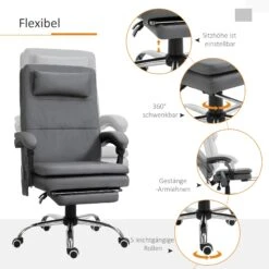 Vinsetto Bürostuhl Exklusiver Massagesessel, Entspannend, Insgesamt 7 Vibrationsmassagepunkte In Der Rückenlehne 67 X 70 X 112-120 Cm (LxBxH) | Massagesessel Chefsessel Drehstuhl Bürosessel -OUTSUNNY Verkäufe 8600336600 921 340V01CG prod 006